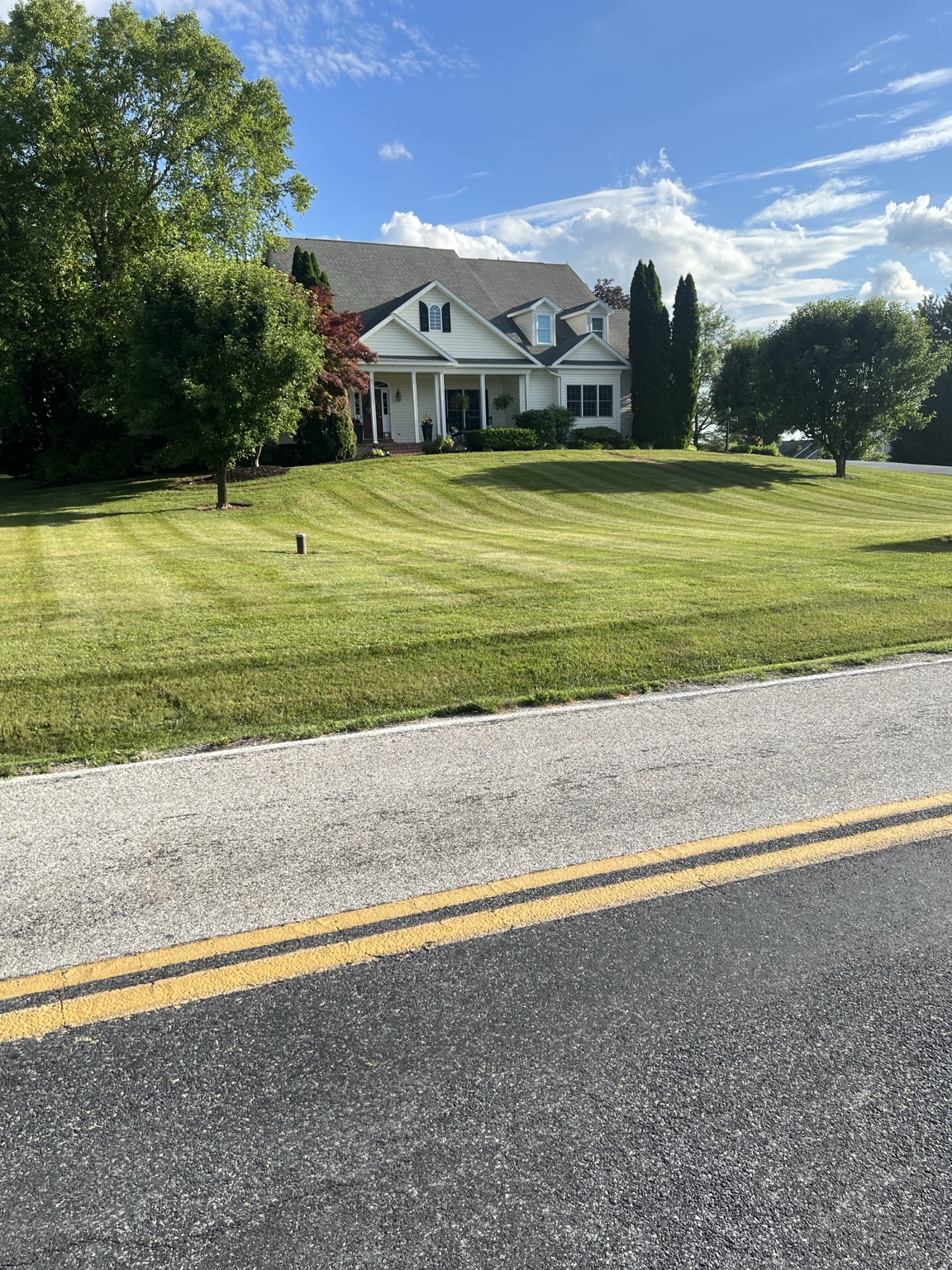 Finished green lawn